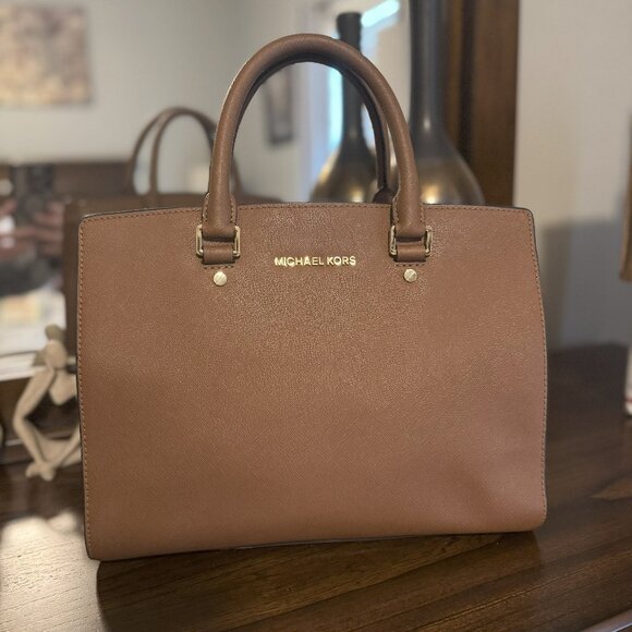 Michael Kors Large Saffiano Leather Brown Satchel, NWOT - Picture 1 of 1